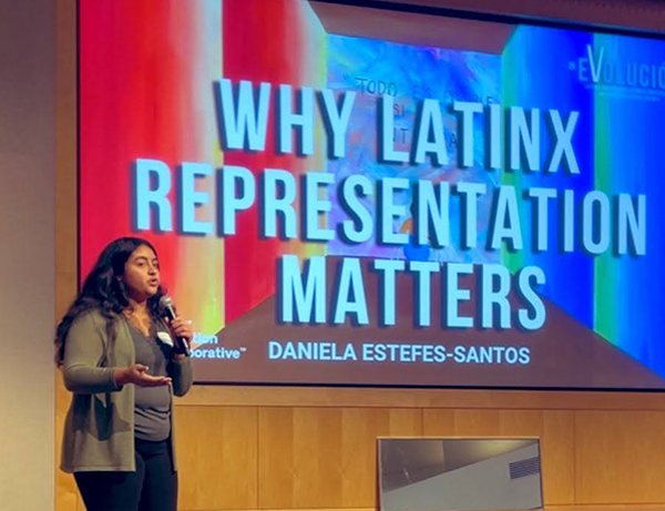 Daniela speaks at presentation